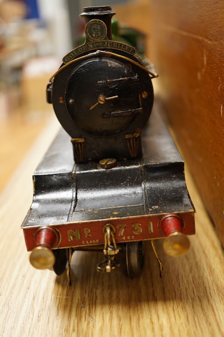 A Gauge One live steam North Eastern Railway 4-4-2 Atlantic tender locomotive, No.731, four cylinder compound, the original locomotive designed by W.M. Smith, Wilson Worsdell’s Chief Draftsman in 1906, with Walschaerts v